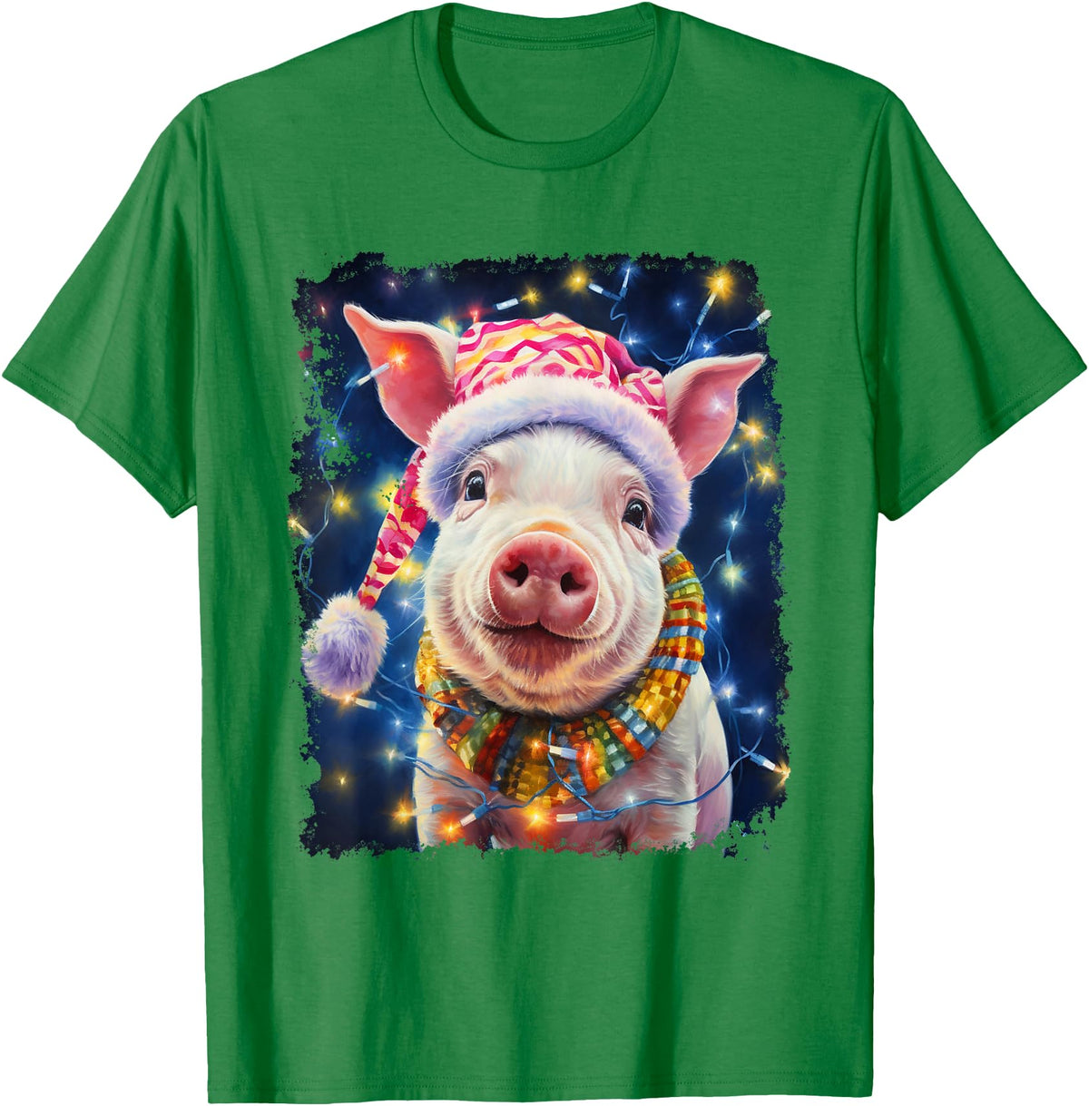 Noah&Friends Christmas Pig T-Shirt - Kelly Green