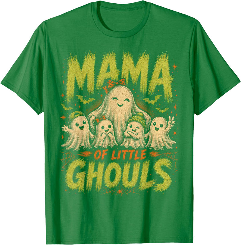 Mama of Little Ghouls Halloween Clothing BB Funny Halloween Mom Shirt Mothers Day Mama of Little Ghouls T-Shirt - Kelly Green
