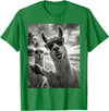 Funny Llama Stuff Accessories & Gifts Cool Llama Selfie At The Beach, Cute Llamas Alpaca T-Shirt - Kelly Green