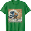 Bunny Rabbit Samurai Warrior Vintage Japanese Art Anime T-Shirt in Kelly Green