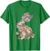 Funny Bunny Crochet Patchwork Camo Rabbit Happy Easter Day T-Shirt in Kelly Green