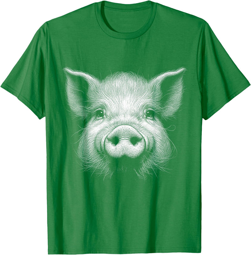 Animal Lovers Funny Quotes And Designs Pig Face Lover Art Design For Men And Women T-Shirt - Kelly Green