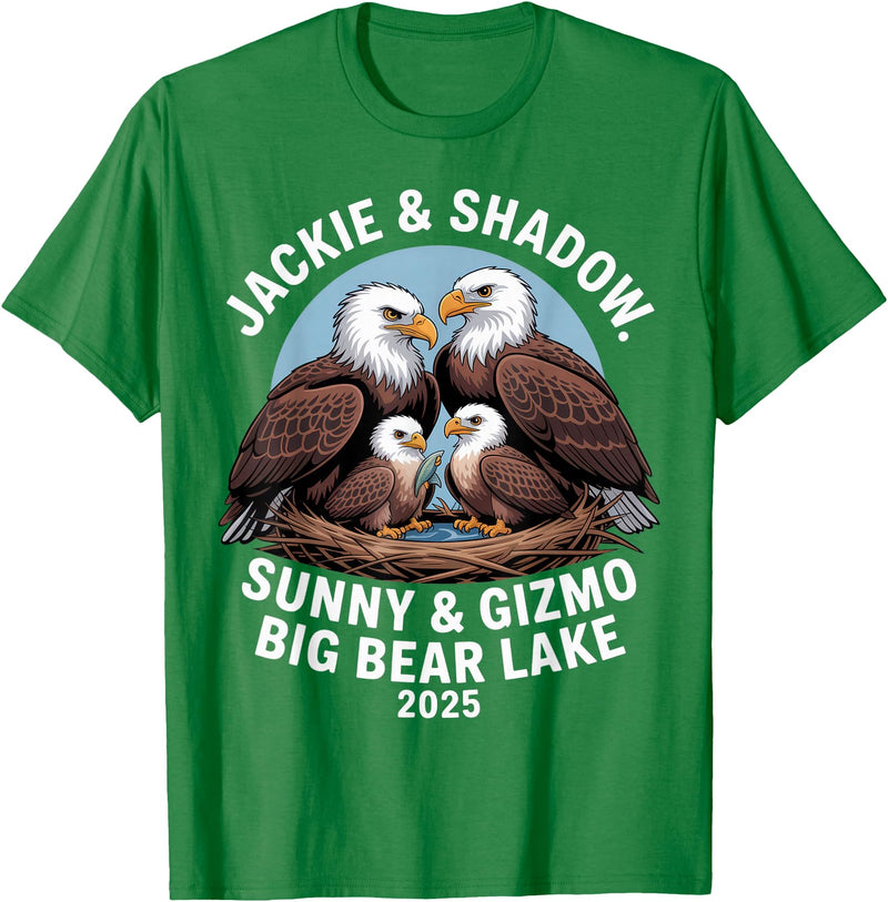 Nature Wildlife Art Prints Jackie & Shadow Sunny & Gizmo Big Bear Lake 2025 Eagle T-Shirt - Kelly Green