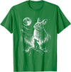 Bunny Rabbit Howling to the Moon Bunny Howl At T-Shirt in Kelly Green