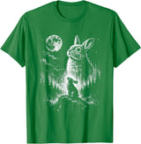 Bunny Rabbit Howling to the Moon Bunny Howl At T-Shirt in Kelly Green