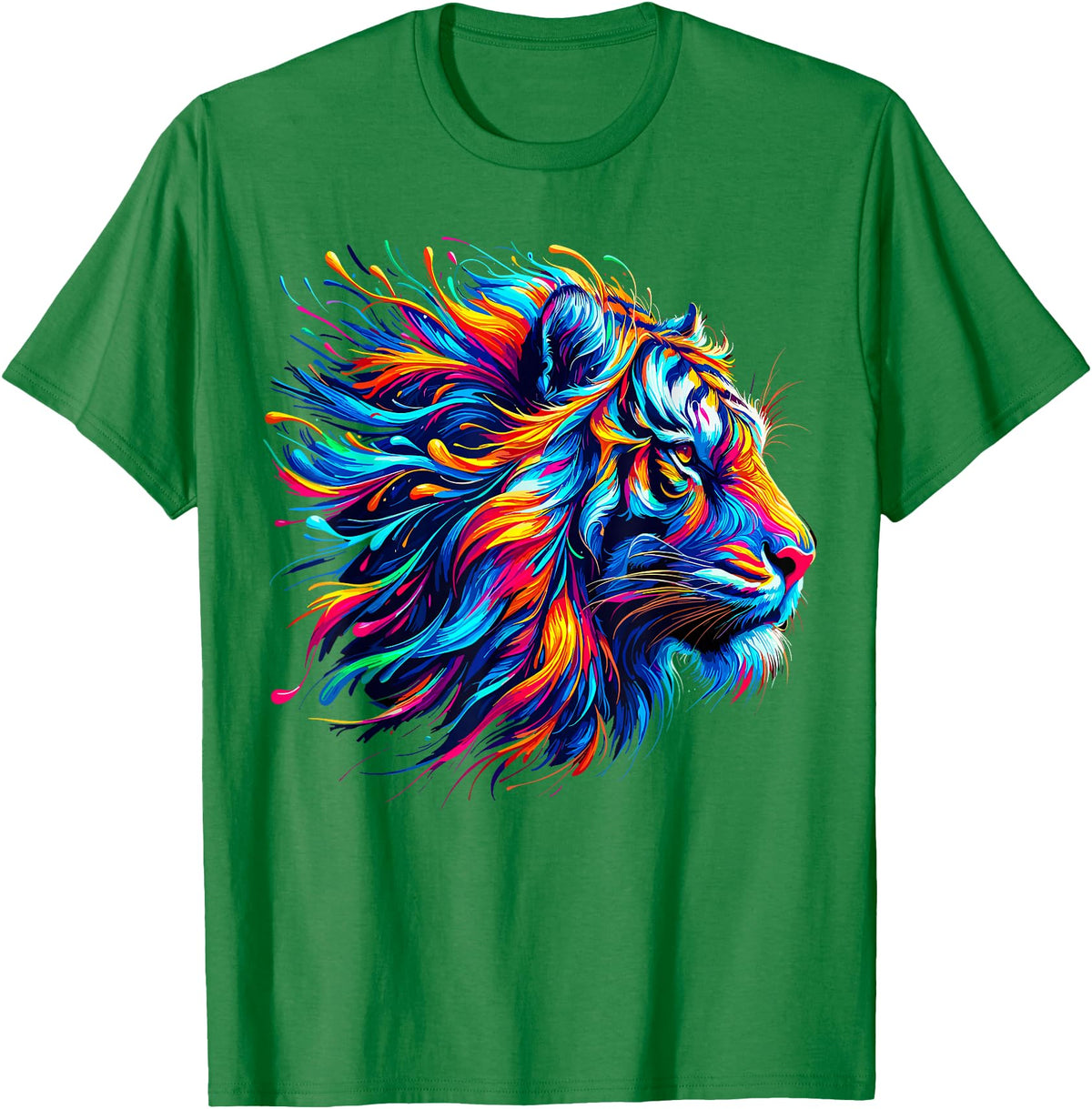 Funny Lion lover Gifts Colorful Lion T-Shirt - Kelly Green