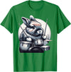 Cute Rabbit Bunny Playing Drums Rabbits Drummer Music T-Shirt in Kelly Green