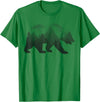 Dramabite Bear Double Exposure Surreal Wild Animals T-Shirt - Kelly Green