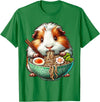 Cute Guinea Pig Gifts Guinea Pig Eating Ramen Japanese Noodles T-Shirt - Kelly Green