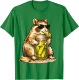 Pickle Munching Guinea Pig Designs Funny Guinea Pig Pickle Lover T-Shirt - Kelly Green