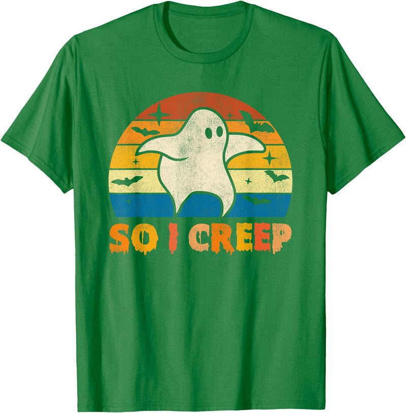 Creeping Ghost Halloween Tees So I Creep Ghost Halloween Funny T-Shirt - Kelly Green