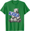 Unknow Carmela Polar Bear Holding Alaska Sign Vintage Alaska Lover T-Shirt - Kelly Green