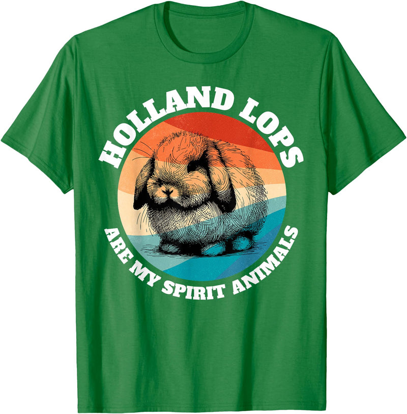 Spirit Animal Holland Lop Rabbit T-Shirt in Kelly Green