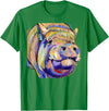 Potbelly Pig Shirt - Potbelly Pig Gifts - Potbellied Pig Art T-Shirt - Kelly Green