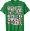 Birthday Girl CowGirl Family Matching GodMother Of The Birthday Cow-Girl Rodeo Cow Girl Birthday T-Shirt - Kelly Green