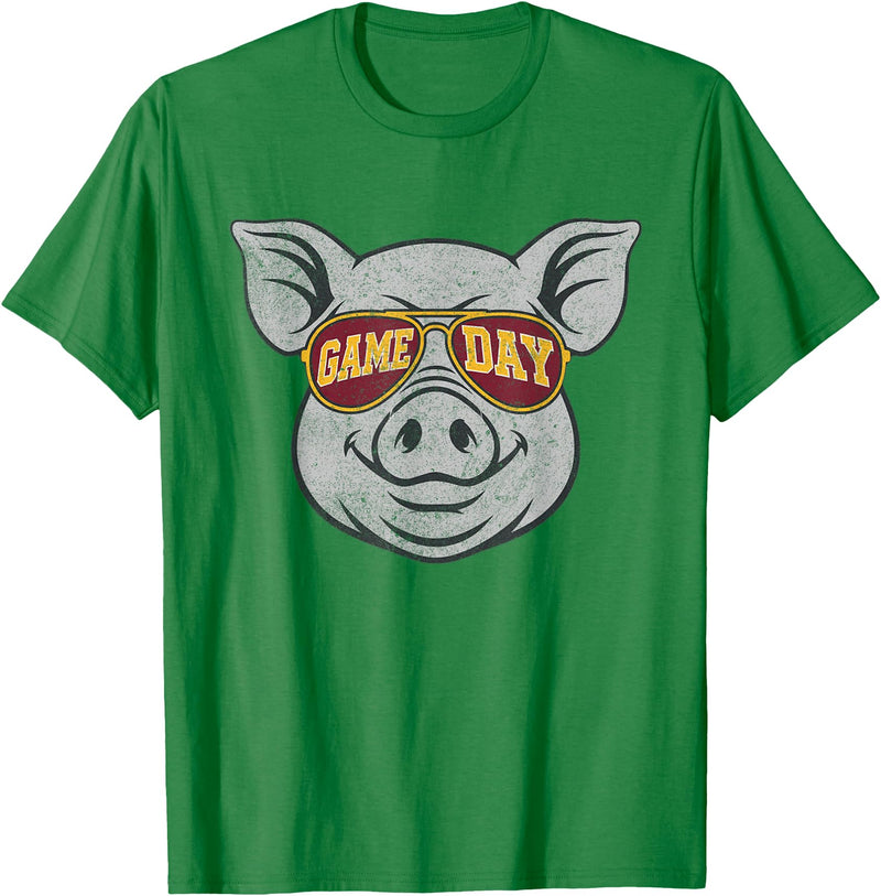 Game Day Pig Tee-TShirt Gifts Game Day Pig T-Shirt - Kelly Green