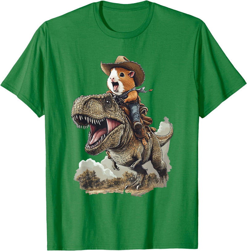 Animal Cowboy Guinea Pig Rex Cowboy T-Shirt - Kelly Green