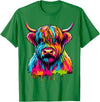 Cute Highland Cow Gifts Colorful Highland Cow T-Shirt - Kelly Green