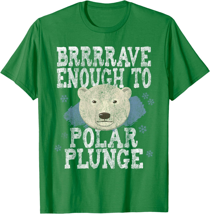 Take The Plunge Designs Funny Polar Bear Plunge Joke - Brrrr Cold Water Event T-Shirt - Kelly Green