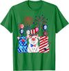 Fireworks American Flag Funny Pig 4th of July Fireworks American Flag Funny Pig Patriotic Farmer 4th July T-Shirt - Kelly Green