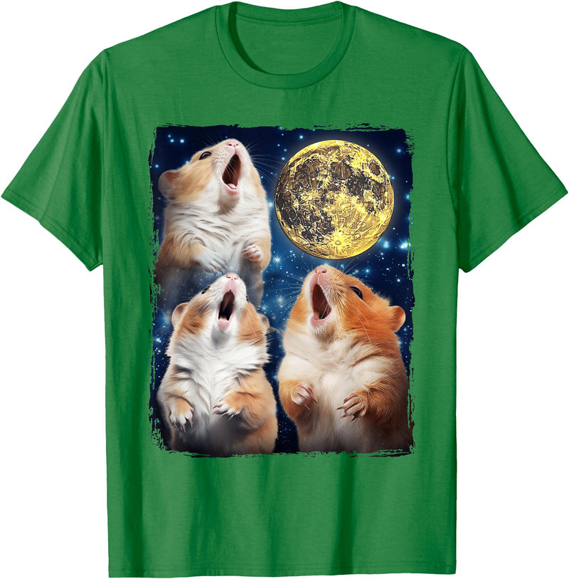 Hamsters Howling At Moon T-Shirt - Kelly Green