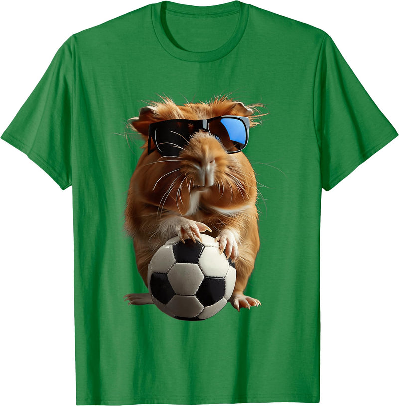 Animal Soccer Design Guinea Pig Soccer T-Shirt - Kelly Green