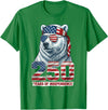Patriotic Bear Freedom Anniversary Celebration Polar Bear 250 Years of Independence Patriotic America 1776 T-Shirt - Kelly Green