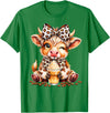 Cute Highland Cow Coffee Addict Leopard Bow Highland Cow Coffee Addict Funny Drink Coffee T-Shirt - Kelly Green