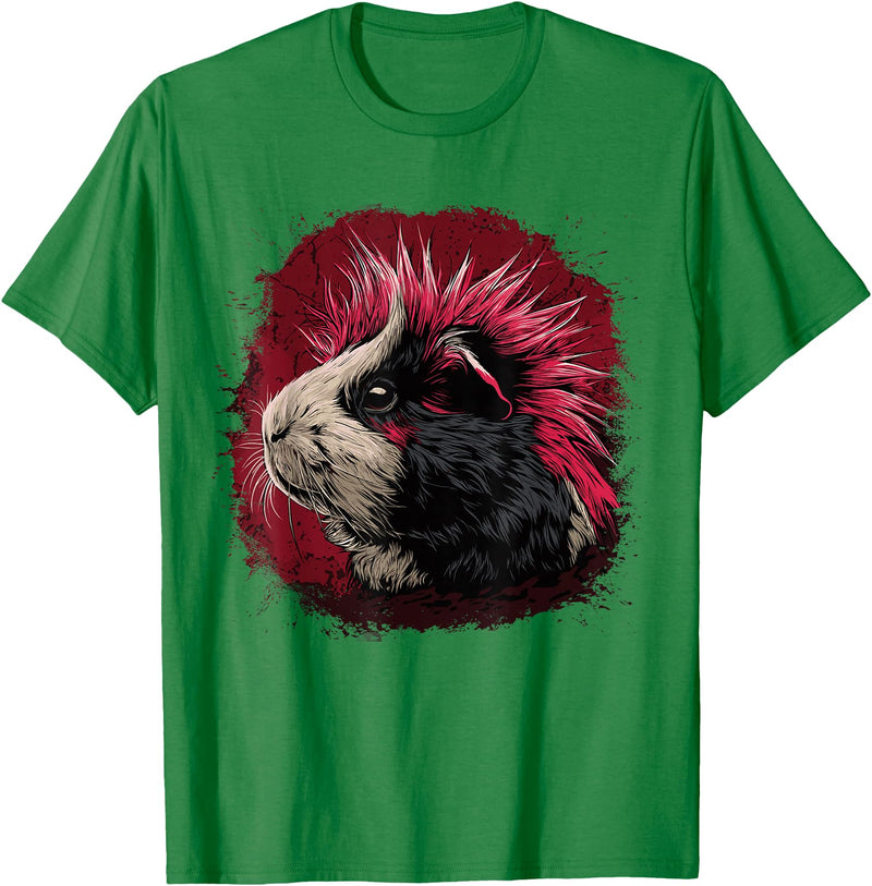 Guinea pig pet love Guinea Pig Punk T-Shirt - Kelly Green