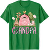 Pink Farm Cow Gender Reveal Grandpa Pink Farm Animal Birthday Kids Matching Family T-Shirt - Kelly Green