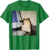 Funny Hamster Meme Cyber Hamster Meme Smoking Humor Computer T-Shirt - Kelly Green