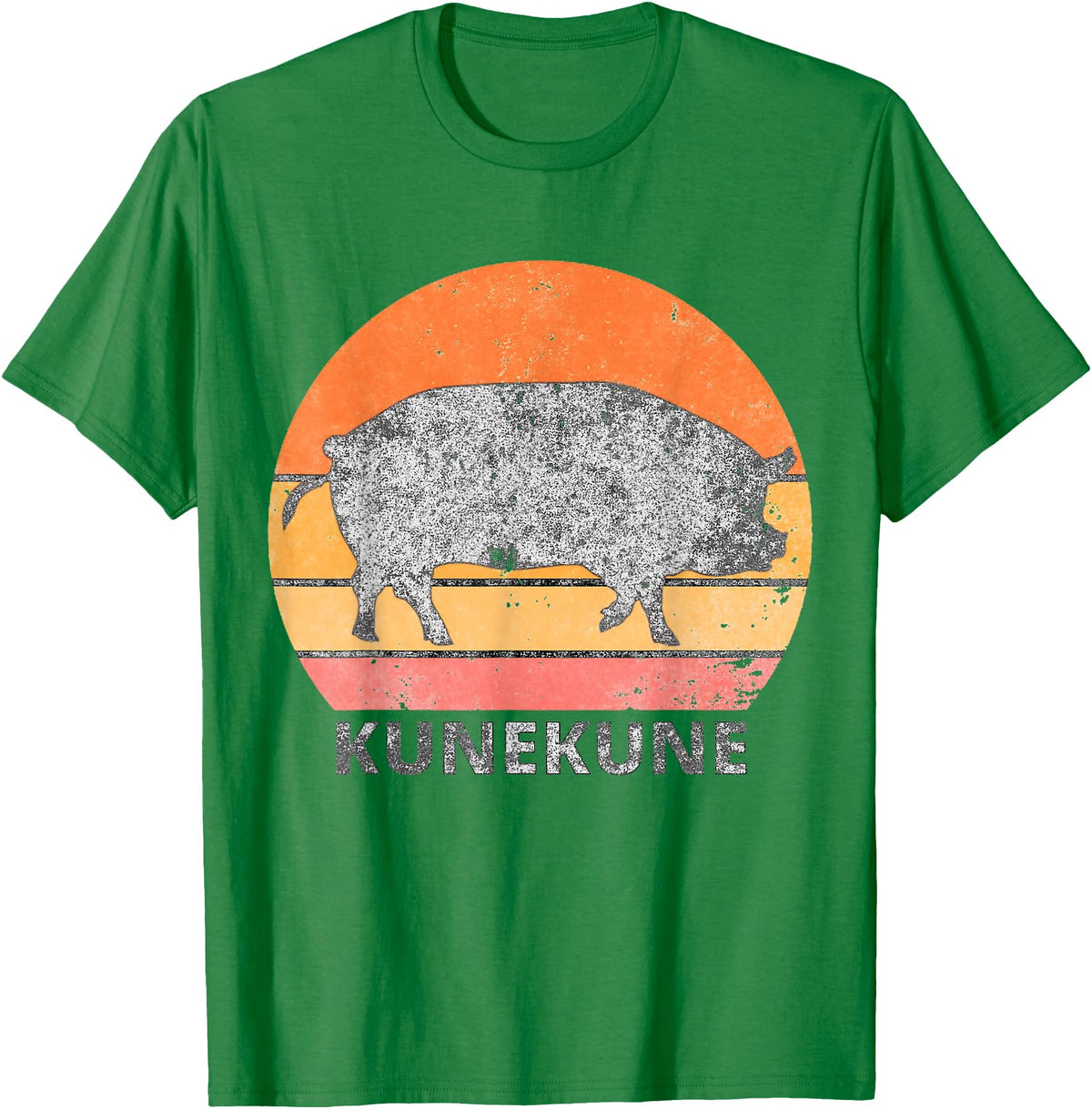 Pig Lover ApparelGIFTCo. Vintage Just A Girl Who Loves Kunekune Pig T-Shirt - Kelly Green