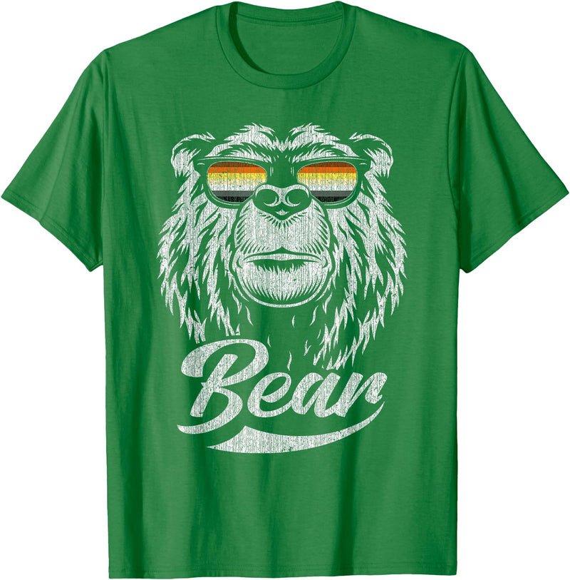 Bear Gay Pride by Content Design Studio Gay Bear Community Bear with Glasses T-Shirt - Kelly Green
