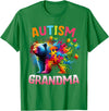 Colorful Rainbow Family Bear Autism Awareness Autism Grandma Colorful Rainbow Grandma Bear Autism T-Shirt - Kelly Green