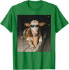 Funny Cow Drinking Iced Coffee Meme Cow Drinking Iced Coffee Funny Animal Meme Tee T-Shirt - Kelly Green