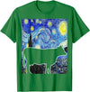 Funny Cow Van Gogh Famous Painting Cow Starry Night Van Gogh Funny Cow Farmer T-Shirt - Kelly Green