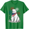 Polar Bear America's 250th 4th of July Outfit Polar Bear America's 250th Patriotic Fireworks Animal Lovers T-Shirt - Kelly Green