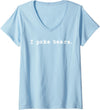 Funny I Poke the Bear Tees and Bear Gifts Womens I Poke Bears Funny Sarcastic Bravery V-Neck T-Shirt - Baby Blue