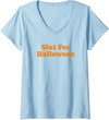 Womens Slut For Halloween - Funny Slutty Costume Idea V-Neck T-Shirt - Baby Blue