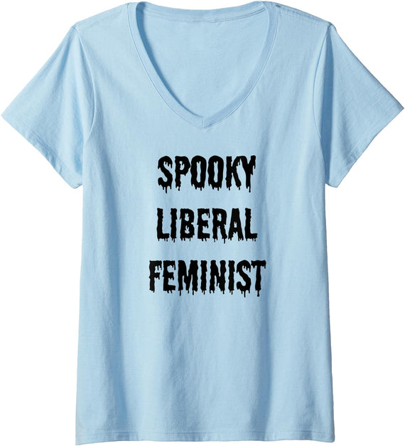 Pro Choice Halloween Feminism Women's Rights Womens Spooky Liberal Feminist Pro Choice 1973 Halloween Feminism V-Neck