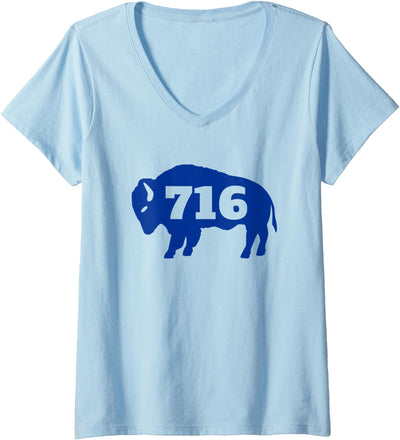 716 Buffalo New York Womens Buffalo Ny Area Code 716 V-Neck T-Shirt