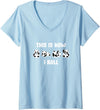 Cute Little Bear Panda This Is How I Roll Design Cute Little Bear Panda This Is How I Roll V-Neck T-Shirt - Baby Blue