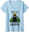 Llama Camping Womens Only You Can Prevent Drama Llama Funny Llama V-Neck T-Shirt - Baby Blue