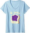 Funny Halloween Lazy Costume Party Women's Halloween Jelly Bread Shirt Couple Matching Costume V-Neck T-Shirt - Baby Blue