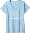 California Republic Shirts Womens CA Republic Shirt, Bear & Star | Distressed California State V-Neck T-Shirt - Baby Blue