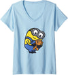 Women's Despicable Me Minions Favorite Teddy Bear Portrait V-Neck T-Shirt - Baby Blue