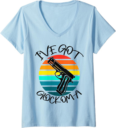 Womens I've got Glockoma Paw Funny Dog Lover Dog Quote V-Neck T-Shirt