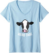 Cute Cow Animal Gifts Womens Funny Cow Farming Gift For Cow Farmer Herd That V-Neck T-Shirt - Baby Blue