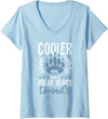 Polar Bear Apparel and Gifts Women's Funny Polar Bear Quote - Cooler Than A Polar Bear's Toenails V-Neck T-Shirt - Baby Blue