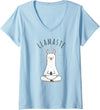 Gym is Bae Womens Llamaste Llama Yoga Yogi Cute Love V-Neck T-Shirt - Baby Blue